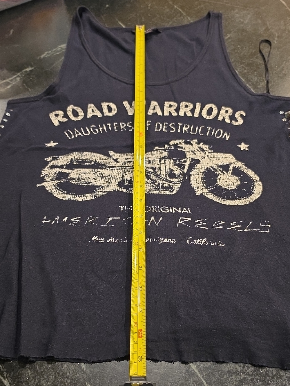 Rock and Republic Road Warriors Black Tank Top With Stud Details XL EUC - Picture 7 of 7